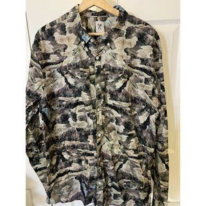 Marc Ecko Cut & Sew Men’s‎ Sz XL Gray Button Up Shirt Long Sleeve